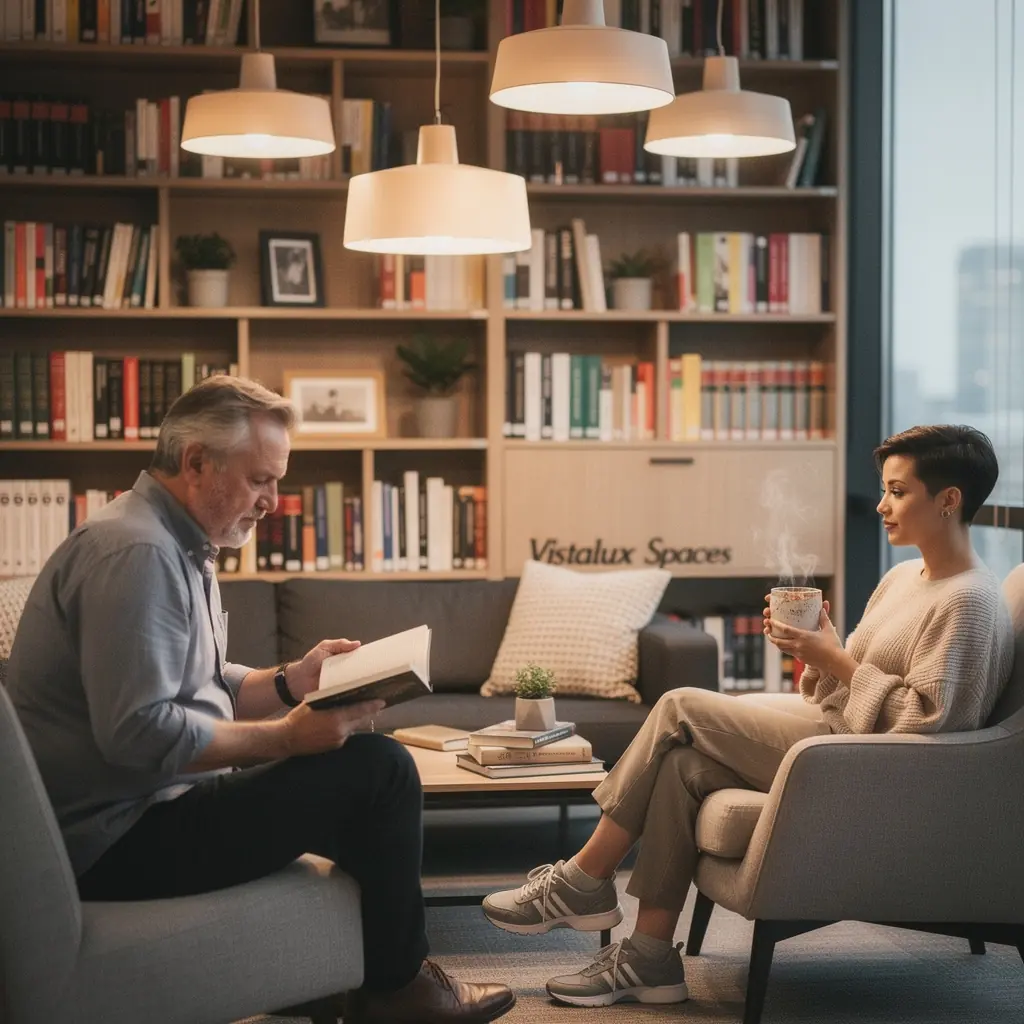 Mugavad istumisnurgad, kus töötajad saavad keskenduda ja koostööd teha.