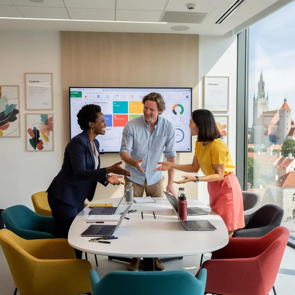 Erinevad tööalased tsoonid, sealhulgas vaiksed ruumid ja avarad kohtumispaigad.